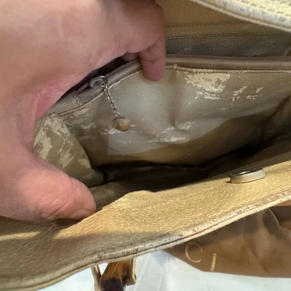 Authentic Gucci Beige Leather Tote Bag with Bamboo Handles - Picture 14 of 14